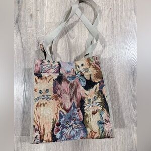 Cat Tapestry Tote Bag whimsical